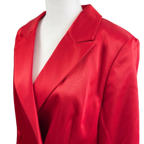 H&M Red Satin Double-Breasted Blazer Dress – Size Medium – NWT - Picture 4 of 9